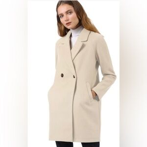 ALLEGRA K DOUBLE BREASTED NOTCHED LAPEL COAT WITH RAGLAN SLEEVES NWOT